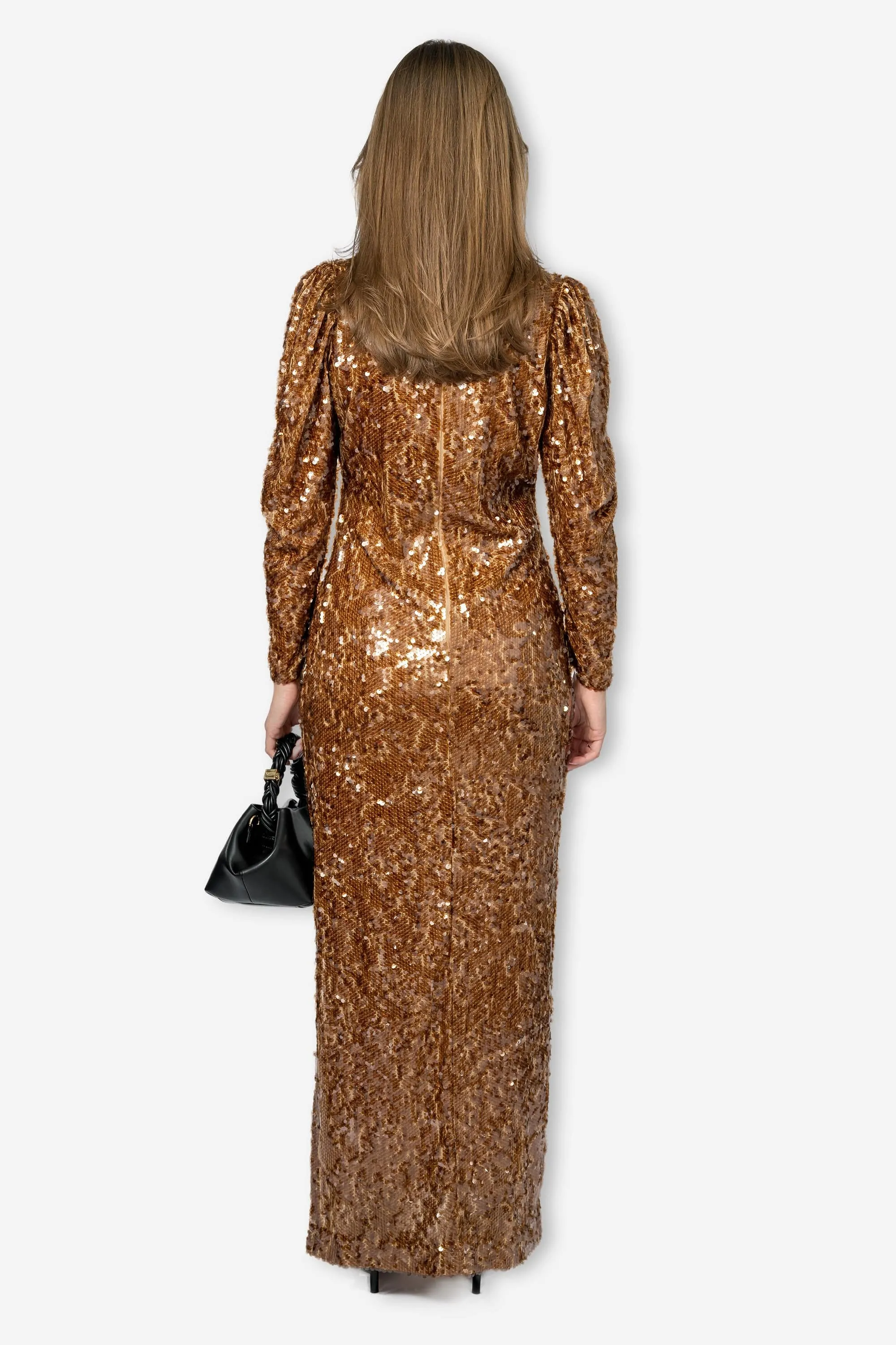 Sequins Maxi Dress Golden