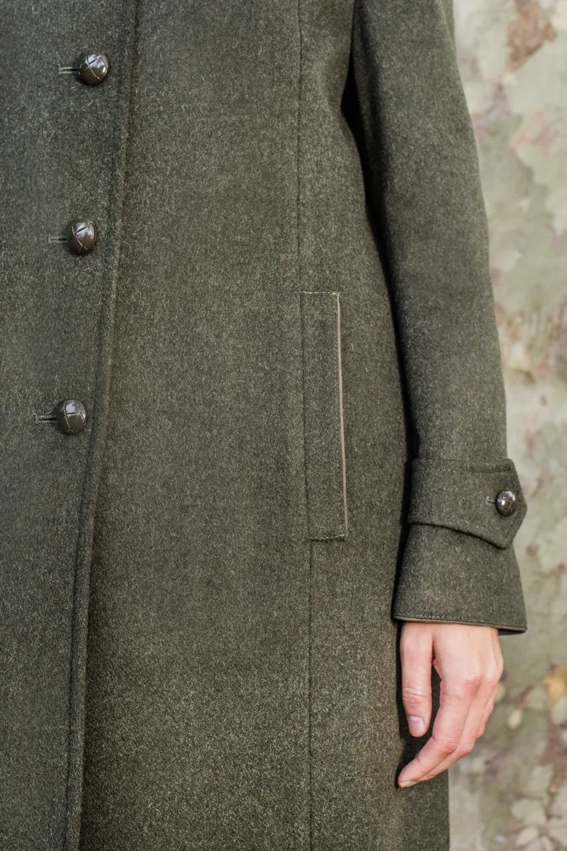 Silvia - Women's Traditional Loden Wool Coat in Green