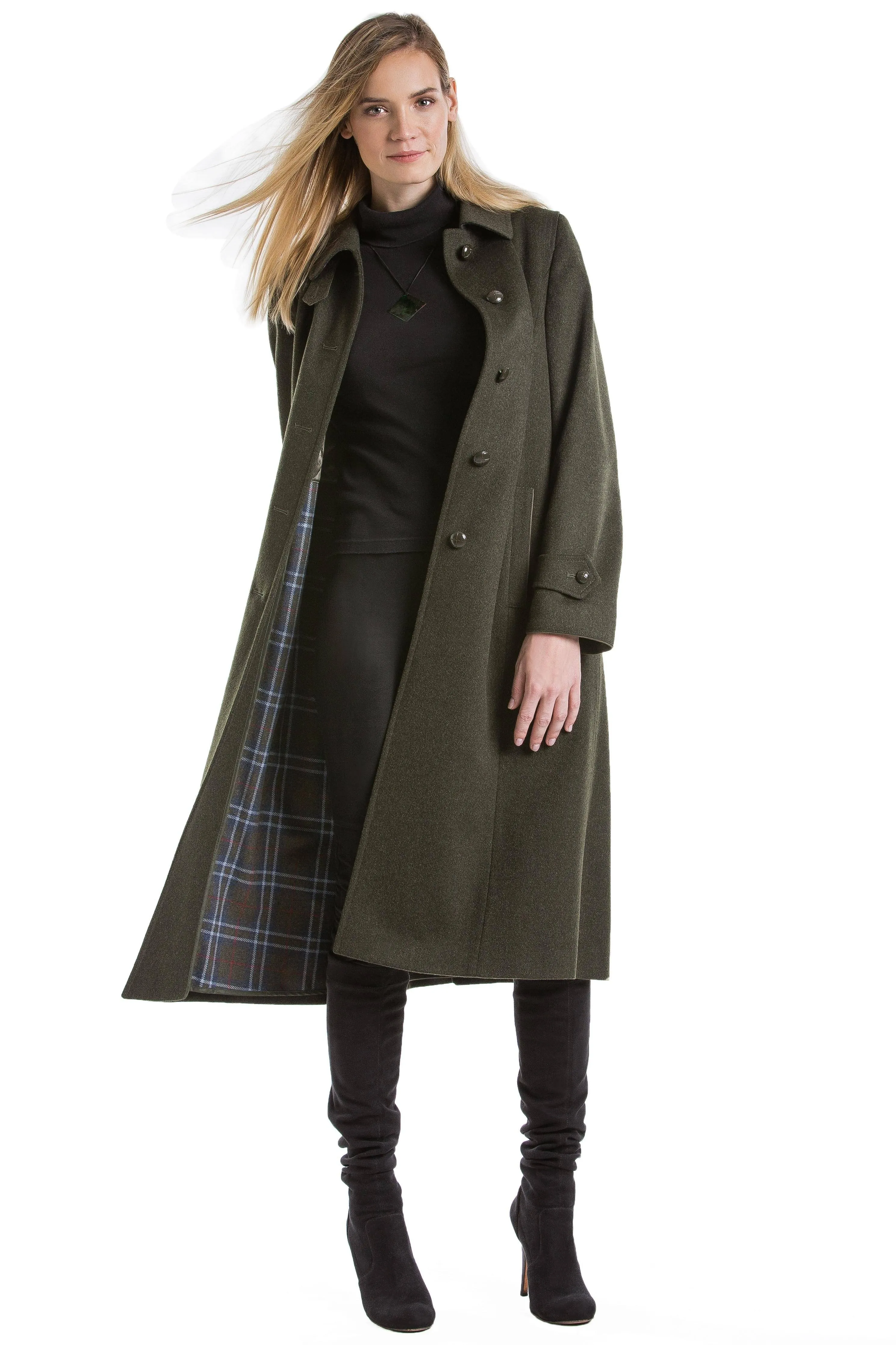 Silvia - Women's Traditional Loden Wool Coat in Green