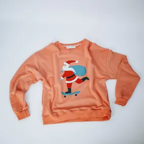 SKATEBOARD SANTA  | in peach | Drop Shoulder Oversized Pullover | ADULT