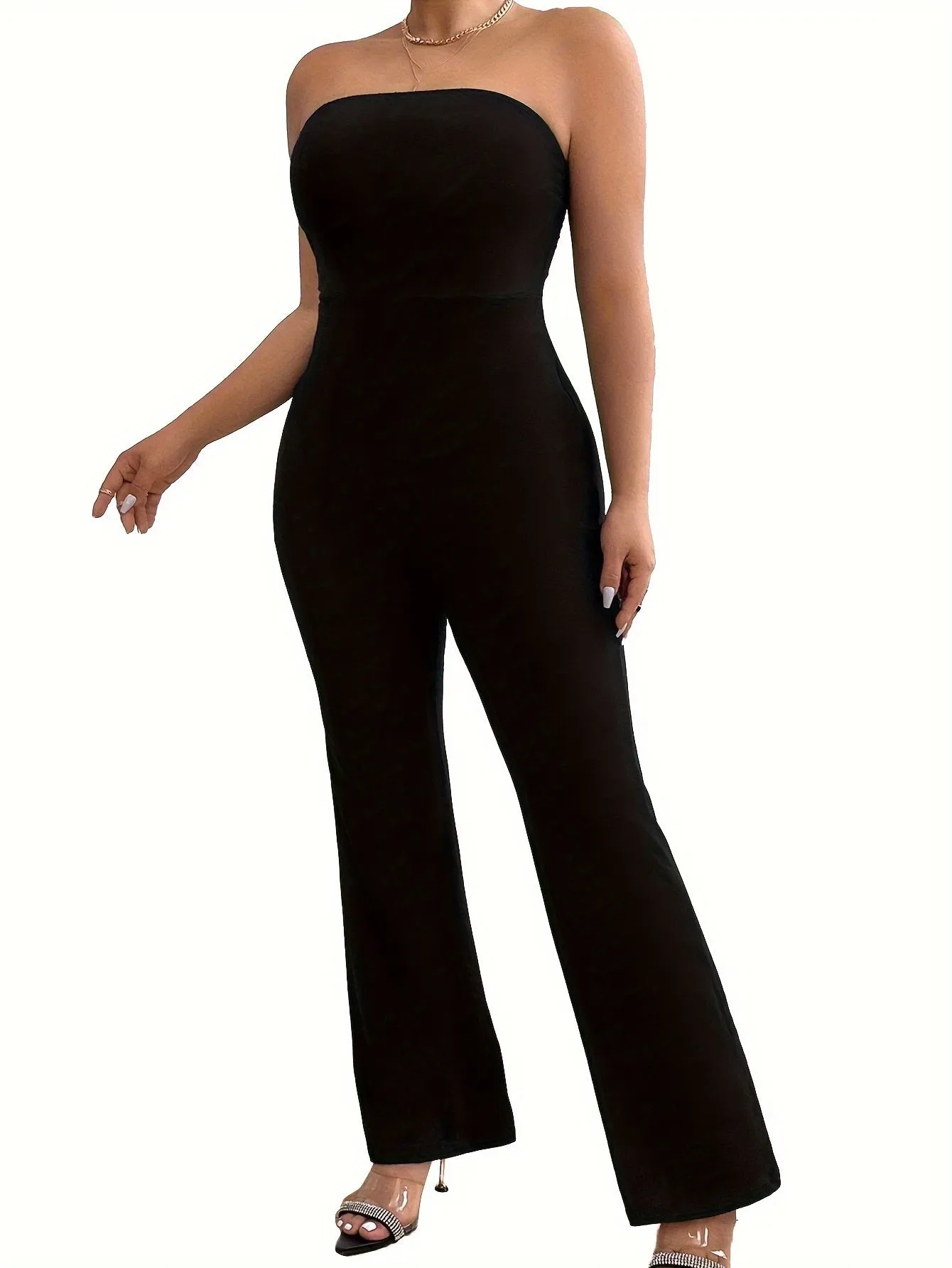 Sporty Strapless Jumpsuit for Plus Size Women