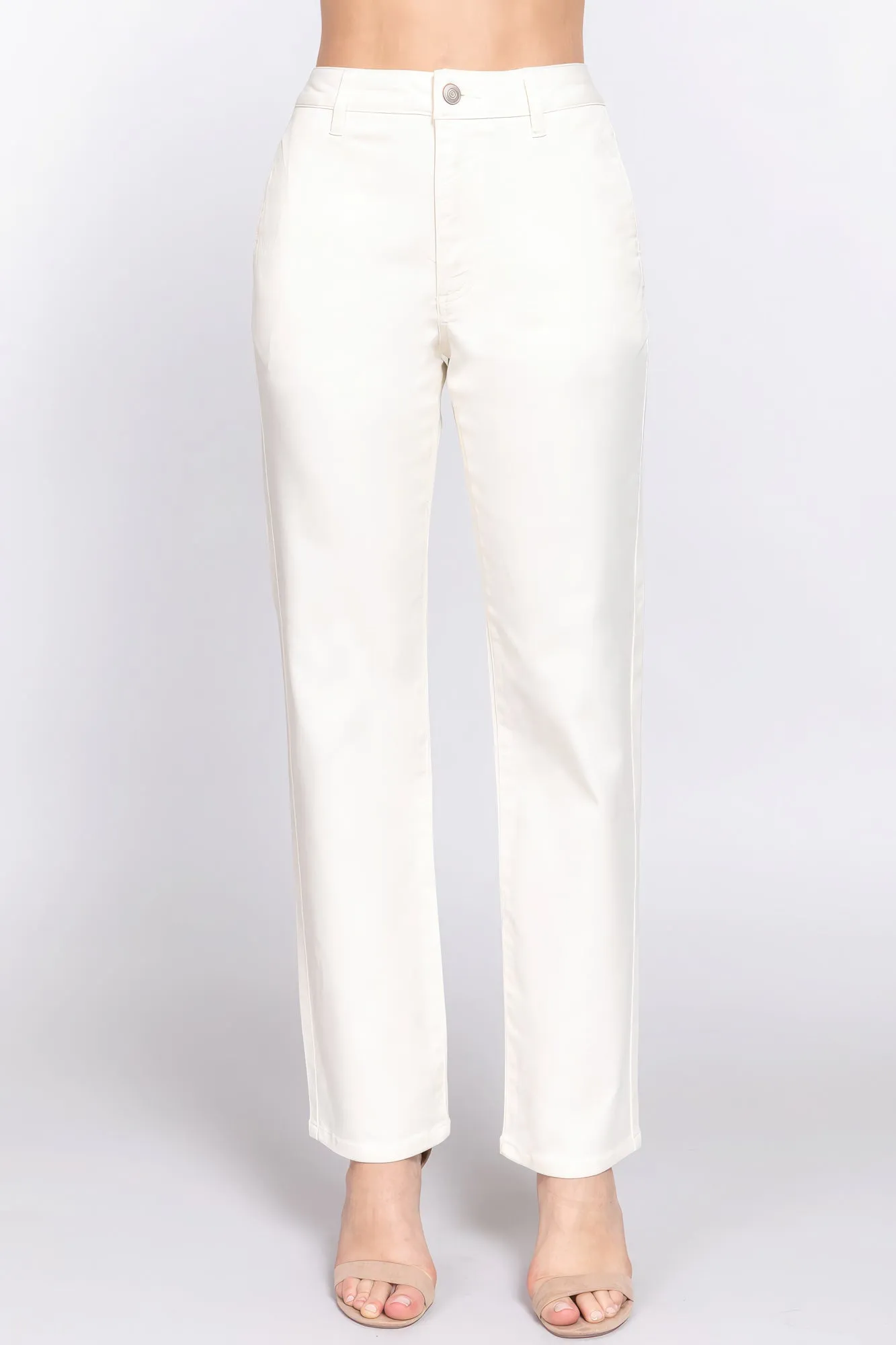 Straight Fit Twill Long Pants