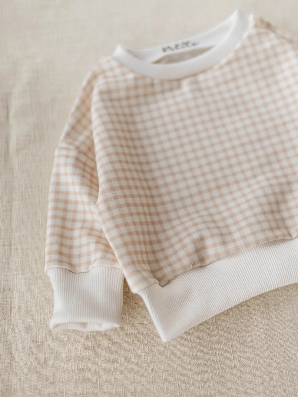 Tiny Checkers Baby Crewneck Sweater