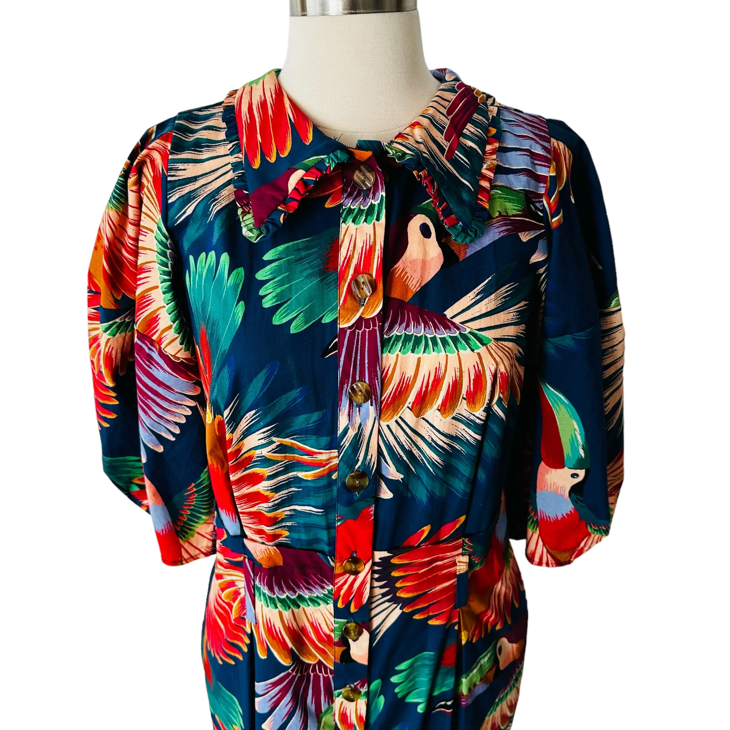 Tropical Print Jumpsuit - S