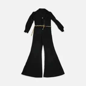 Vintage Black Bell Bottom Flared Jumpsuit