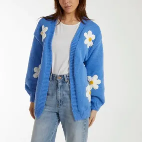 Wild Flower Daisy Cardigan Blue