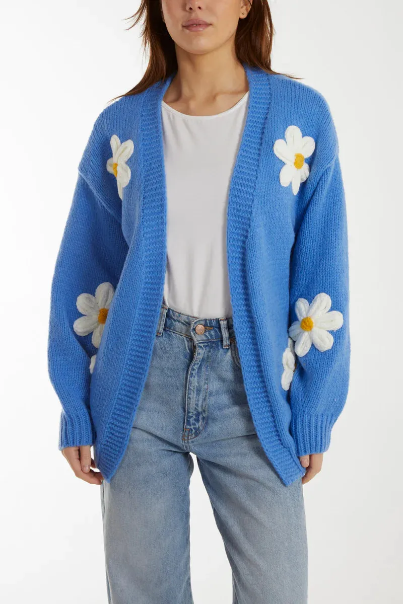 Wild Flower Daisy Cardigan Blue