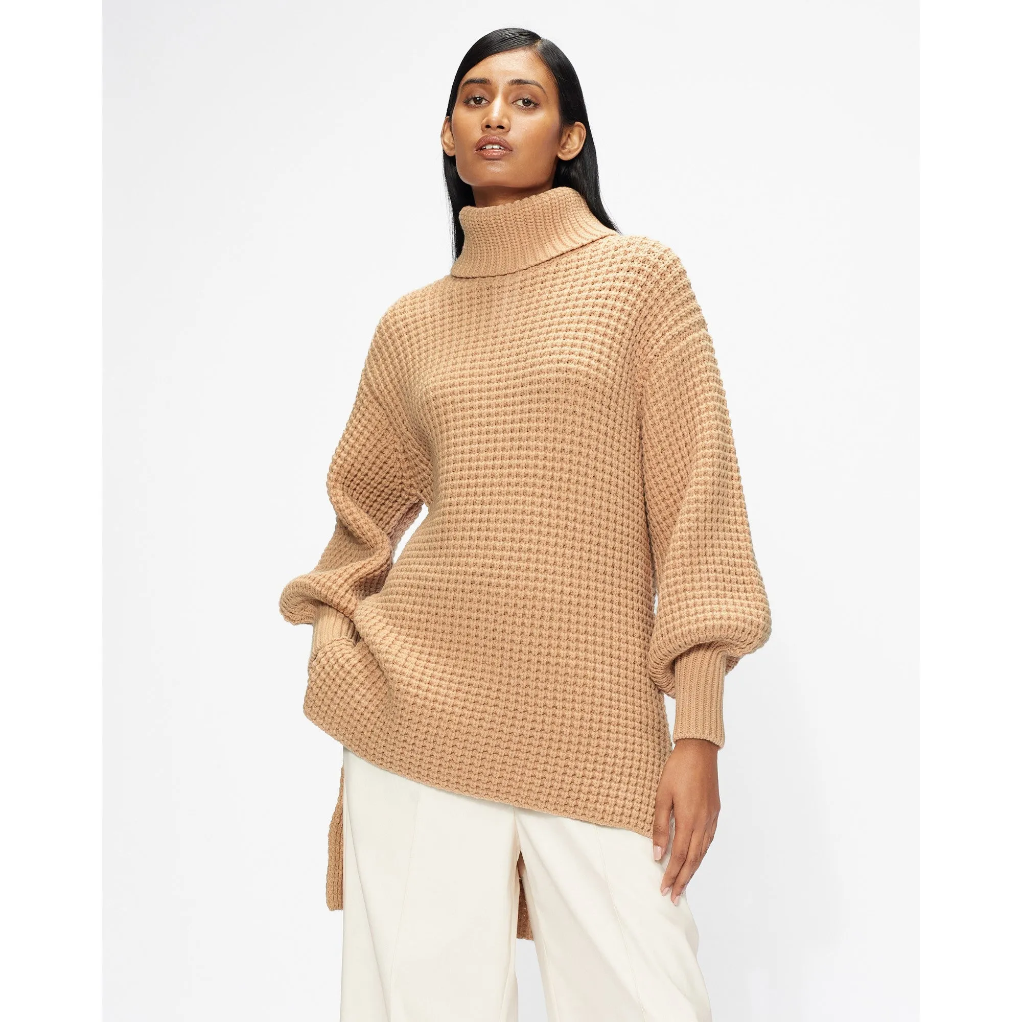 Women Wmk-Reiignn-Long Sweater - Camel