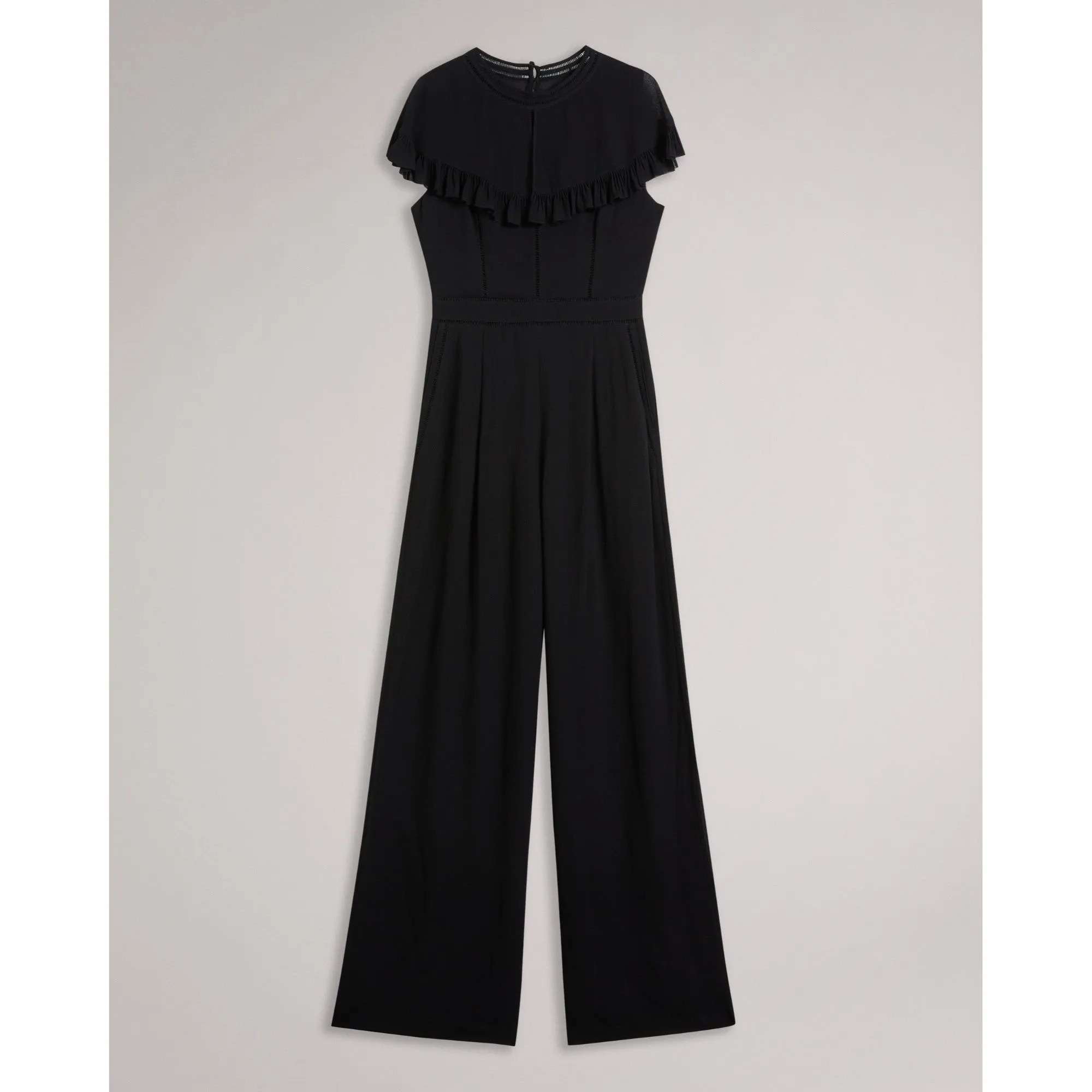 Women Wmt-Olivvee-Cape Jumpsuit With Ladder Tape Detail - Black