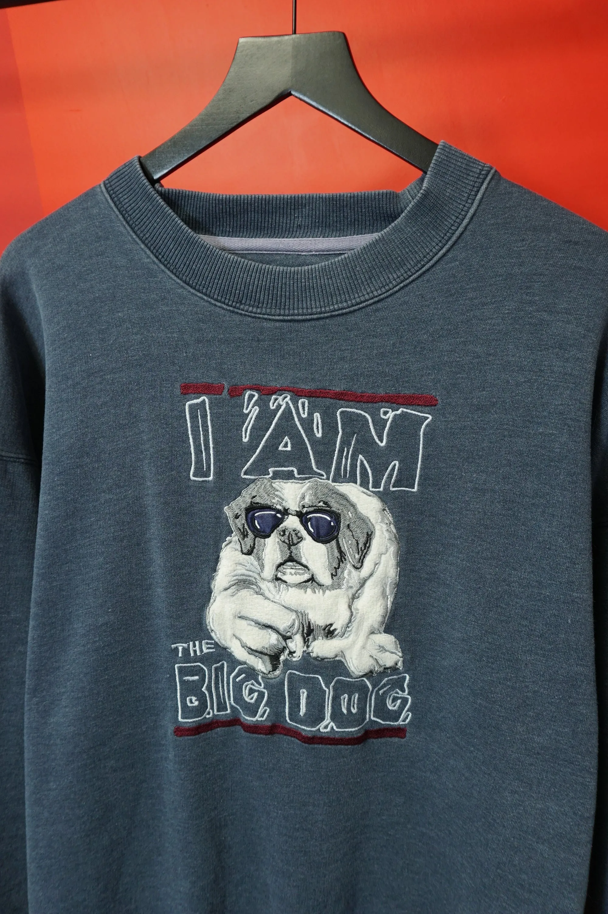 (XL) I Am The Big Dog Vtg Embroidered Crewneck