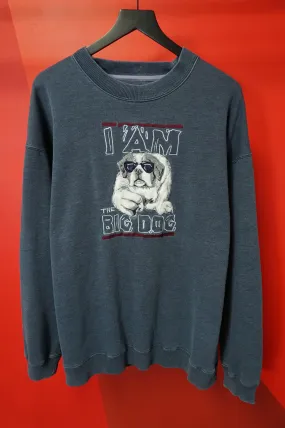 (XL) I Am The Big Dog Vtg Embroidered Crewneck